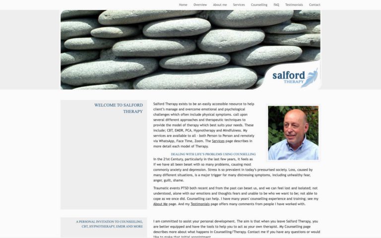 manchester website developer portfolio - salfordtherapy-before